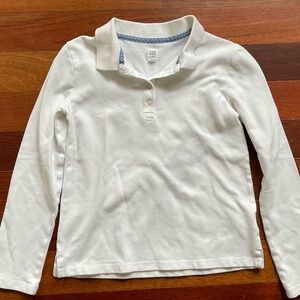 Gap girls white polo uniform shirt